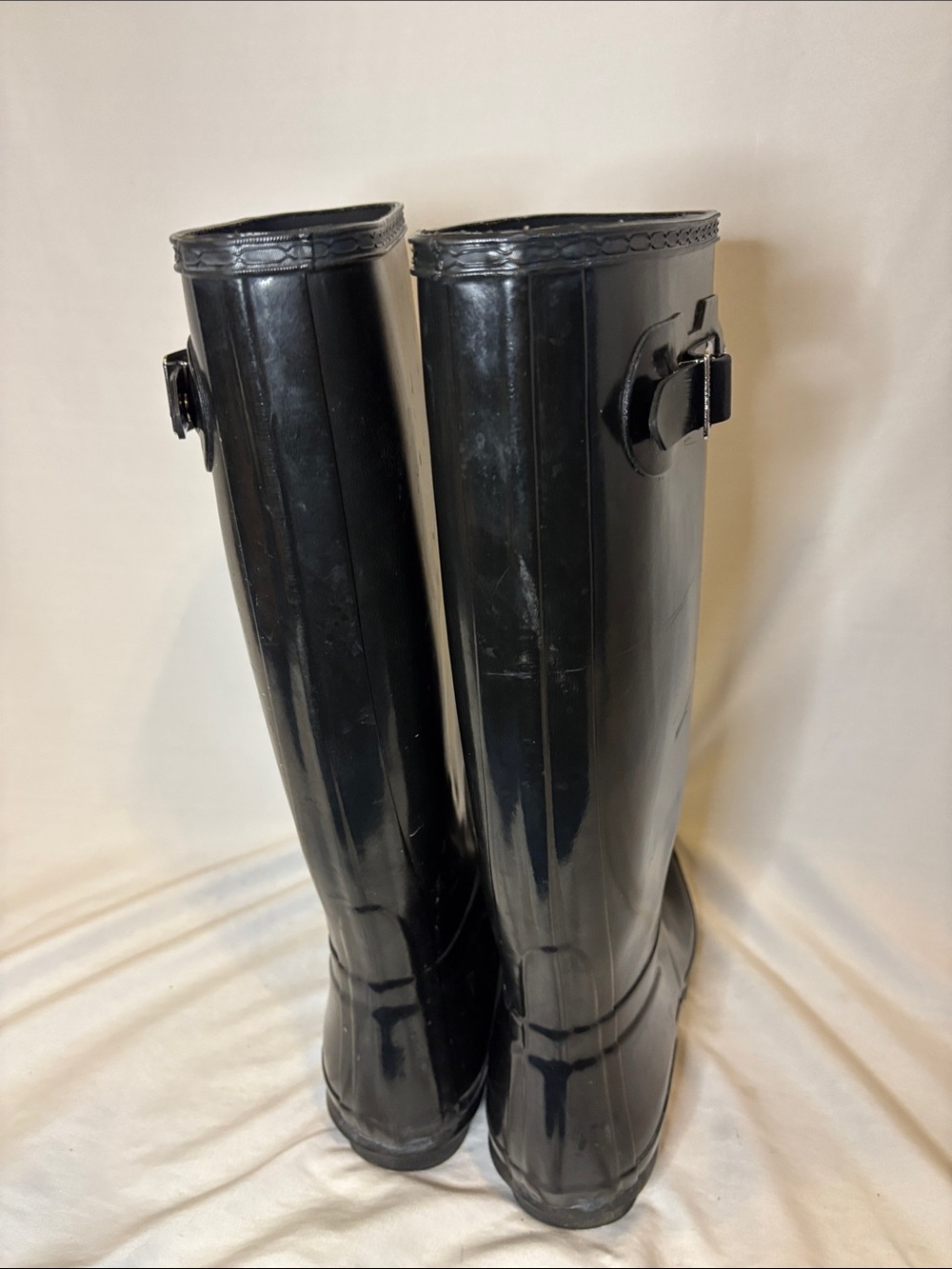 Hunter Women's Original Tall Gloss boots black women's 11 - Picture 4 of 6